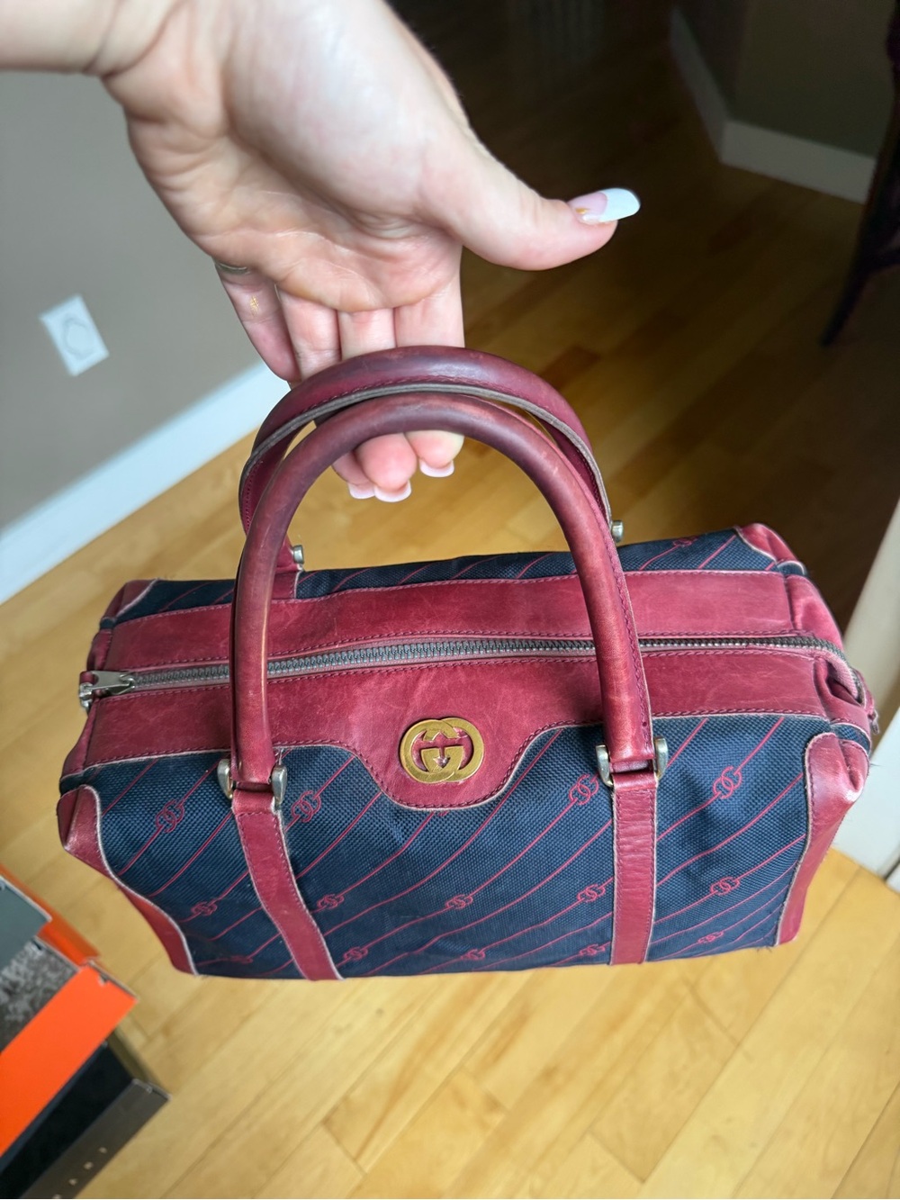 Vintage 1970s Gucci Monogram Canvas Boston Bag - Picture 8 of 14